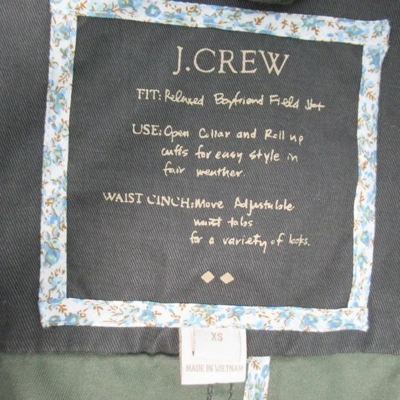 J. Crew Relaxed Boyfriend Field Jacket Dark Green Size XS - Picture 6 of 6
